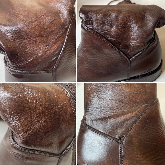 BED STU Manchester Distressed Brown Leather Tall Riding Boots BedStu Size 6.5 - Picture 6 of 16